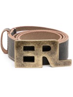 ERL Aged Leather belt with Logo Buckle