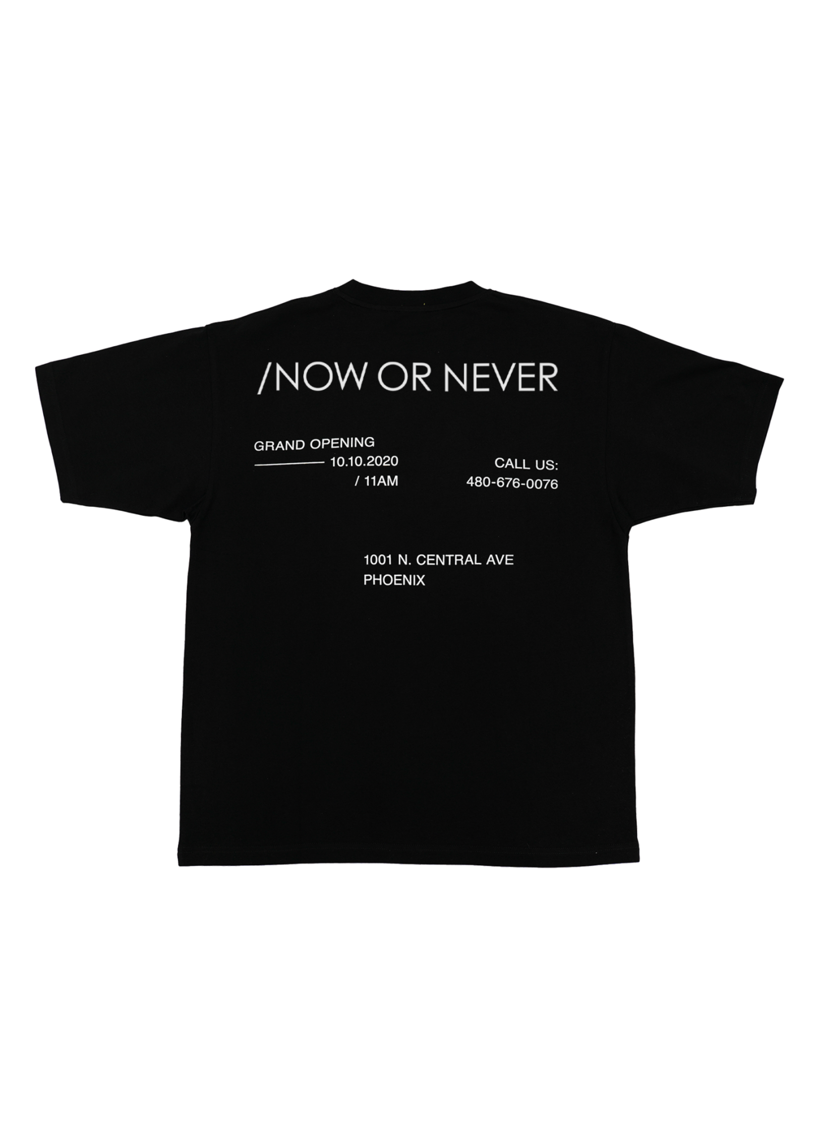 /NOW or NEVER Grand Opening Heavyweight T-shirt in Black