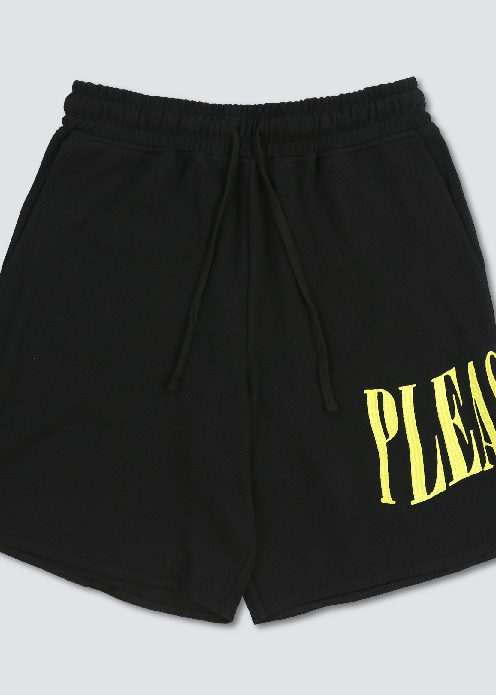 PLEASURES Twitch Waffle Thermal Shorts in Black