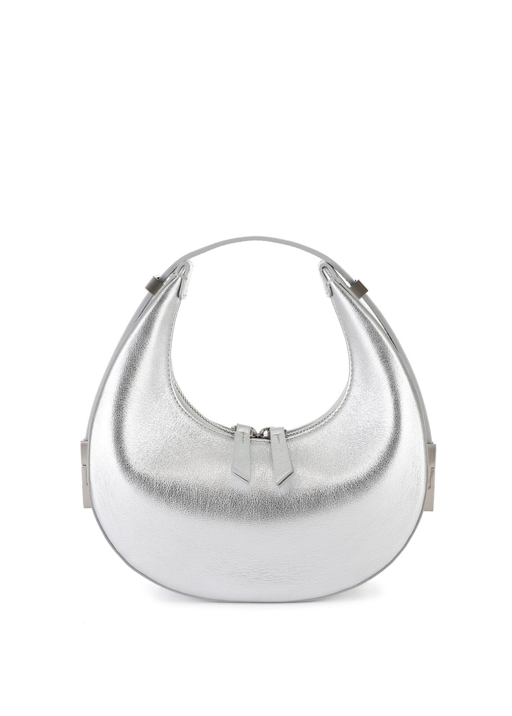 OSOI Mini Toni Bag in Metallic Silver Leather