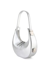 OSOI Mini Toni Bag in Metallic Silver Leather