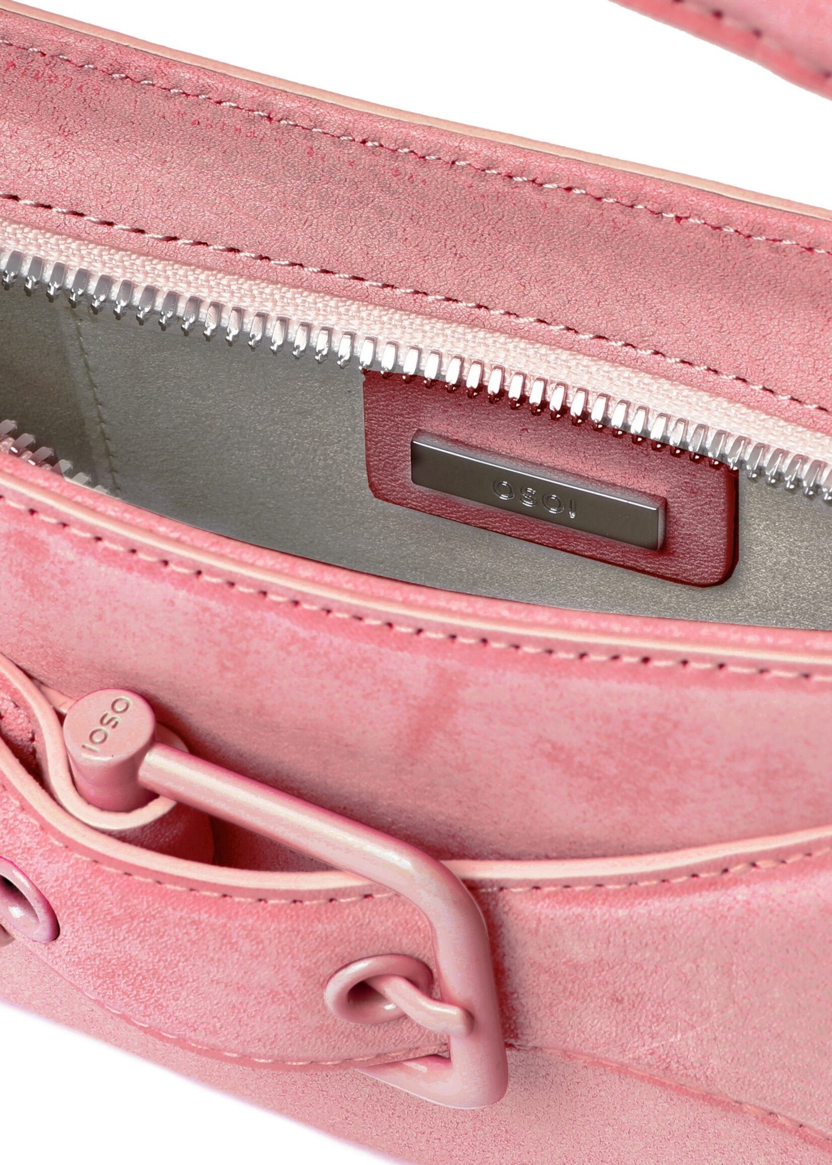 OSOI Small Belted Brocle Bag in Pink Leather