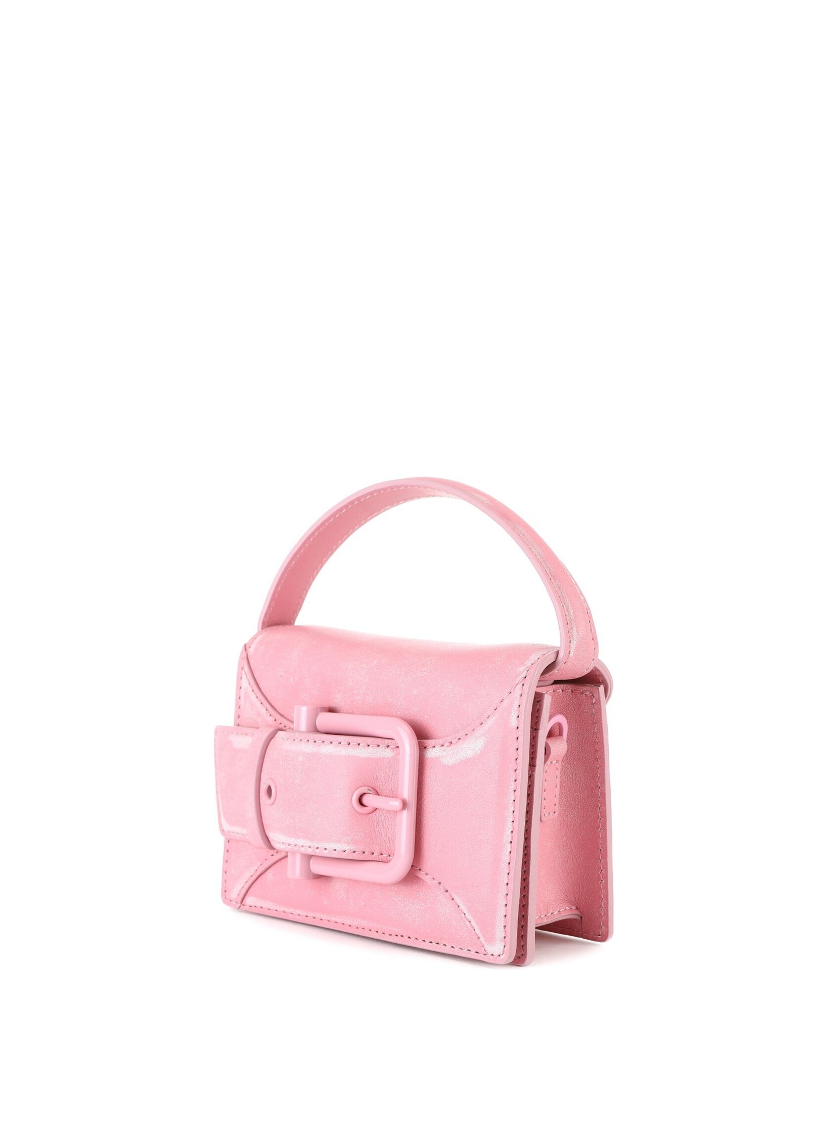 OSOI Belted Brocle Micro Bag in Pink Leather