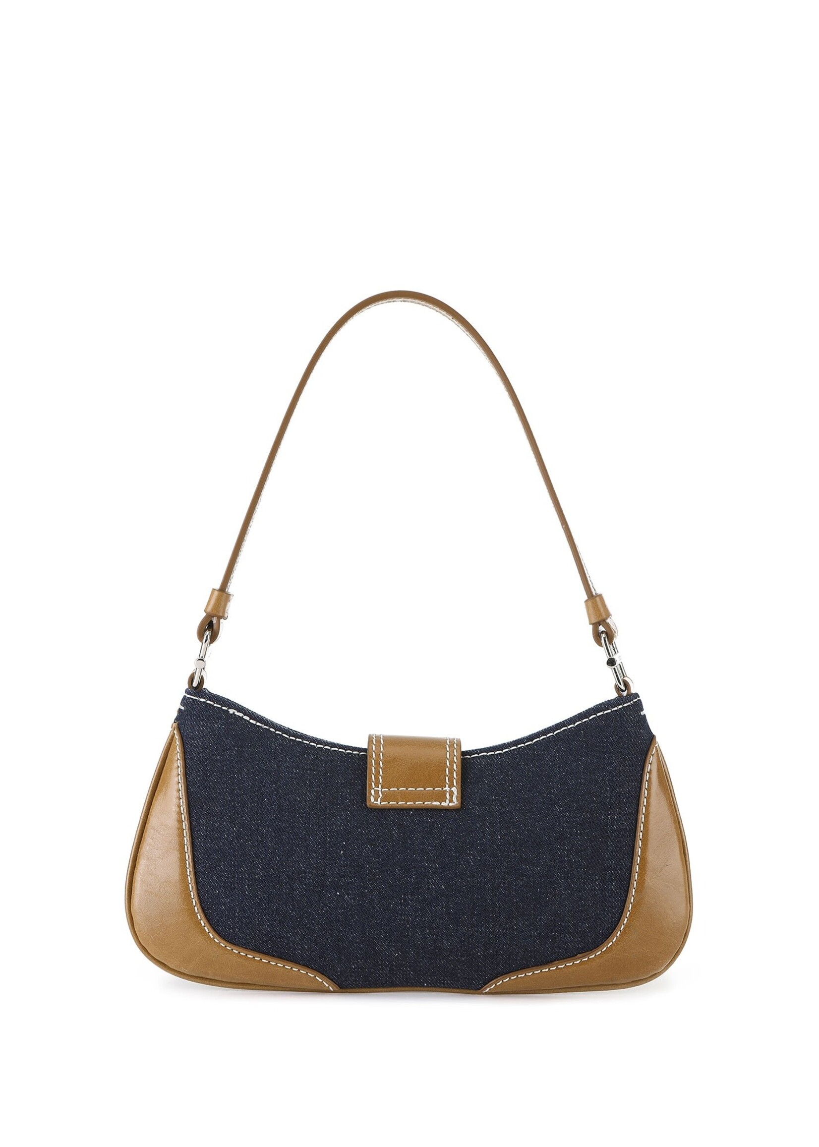 OSOI Small Shoulder Brocle Bag in Denim and Leather