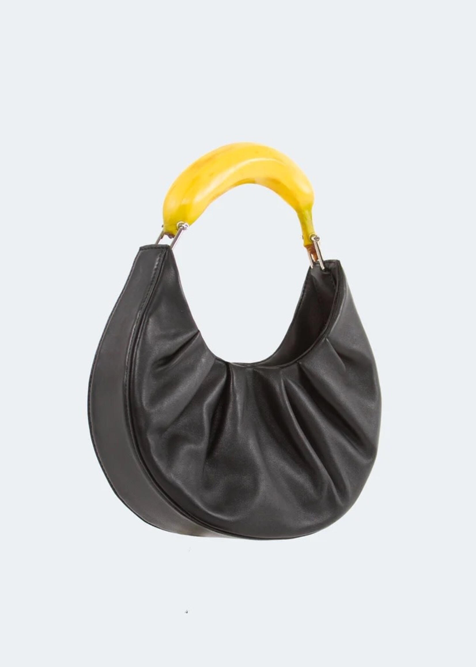 PUPPETS AND PUPPETS Banana Hobo Bag in Black Leather
