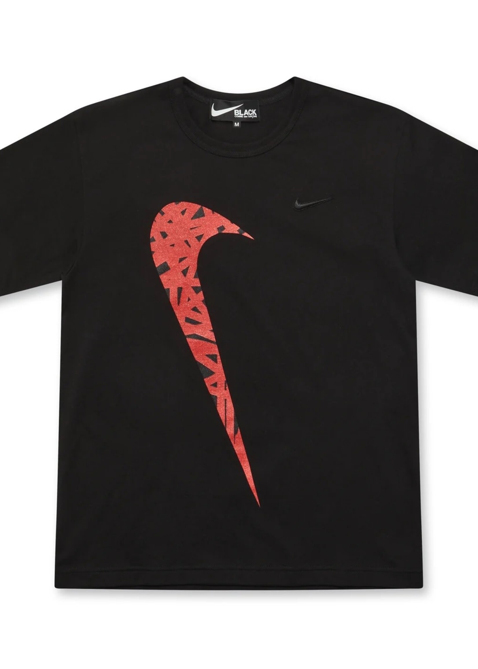 CDG BLACK X NIKE Big Swoosh T shirt in Black NOW OR NEVER