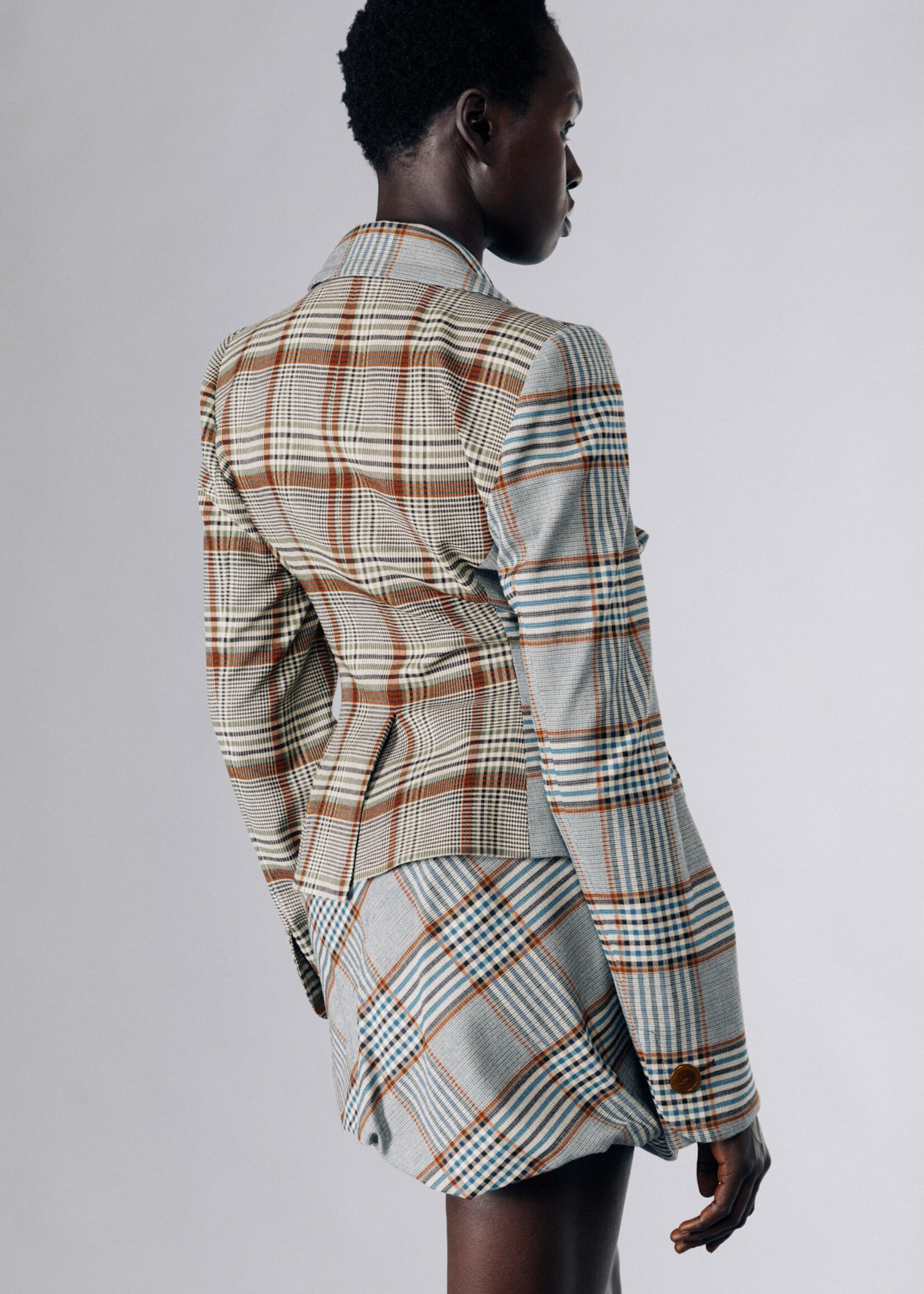 VIVIENNE WESTWOOD Drunken Tailored Jacket in Mixed Plaid