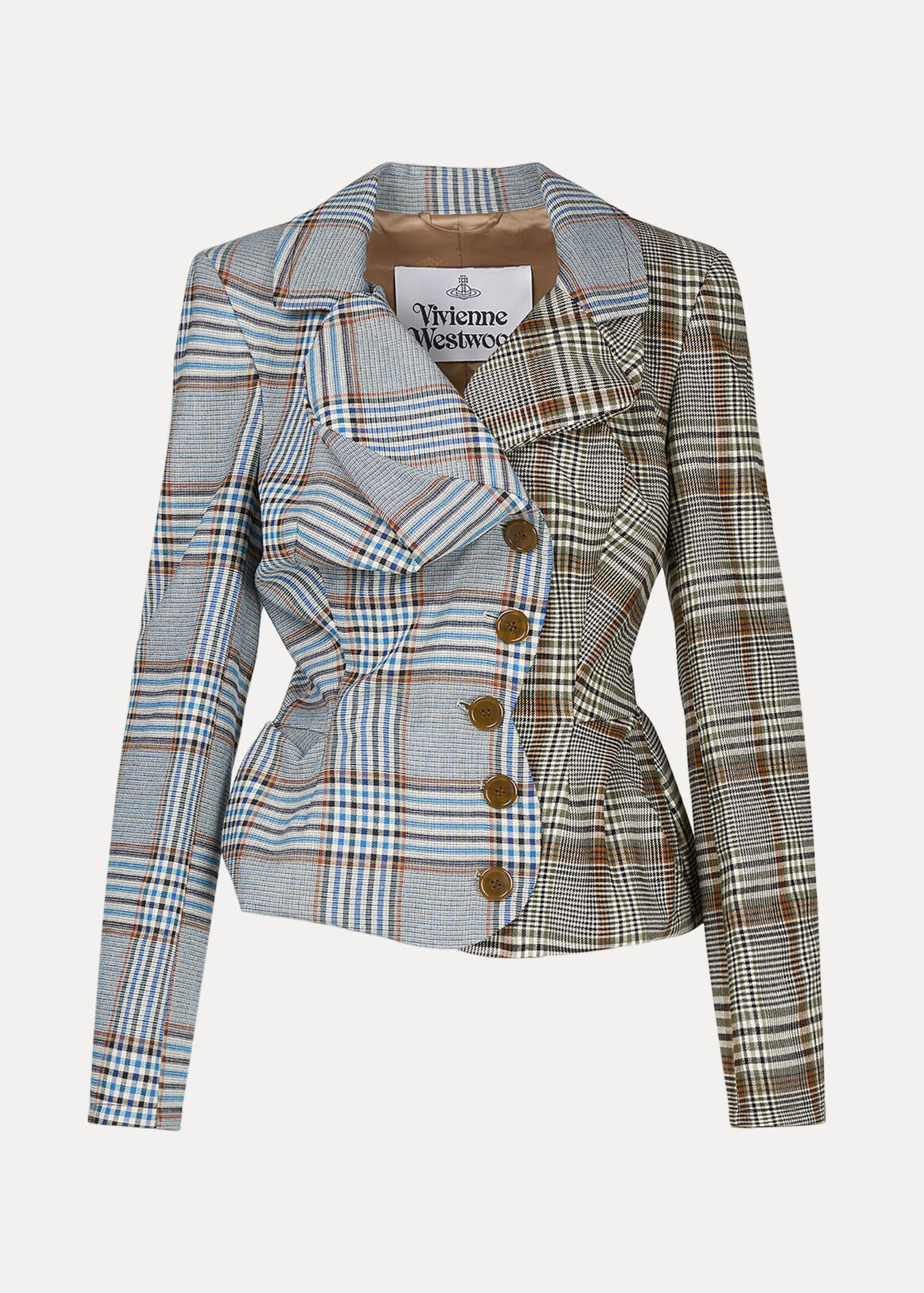 Vivienne Westwood Drunken Tailored Jacket in Mixed Plaid - NOW OR