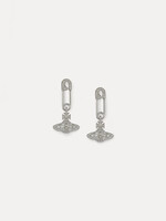 VIVIENNE WESTWOOD LUCRECE SAFETY PIN AND ORB EARRINGS IN SILVER