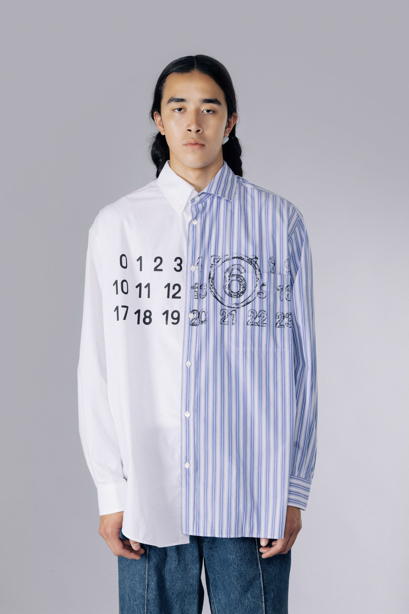 MM6 Maison Margiela Spliced Numbers Button Up Shirt - NOW OR NEVER