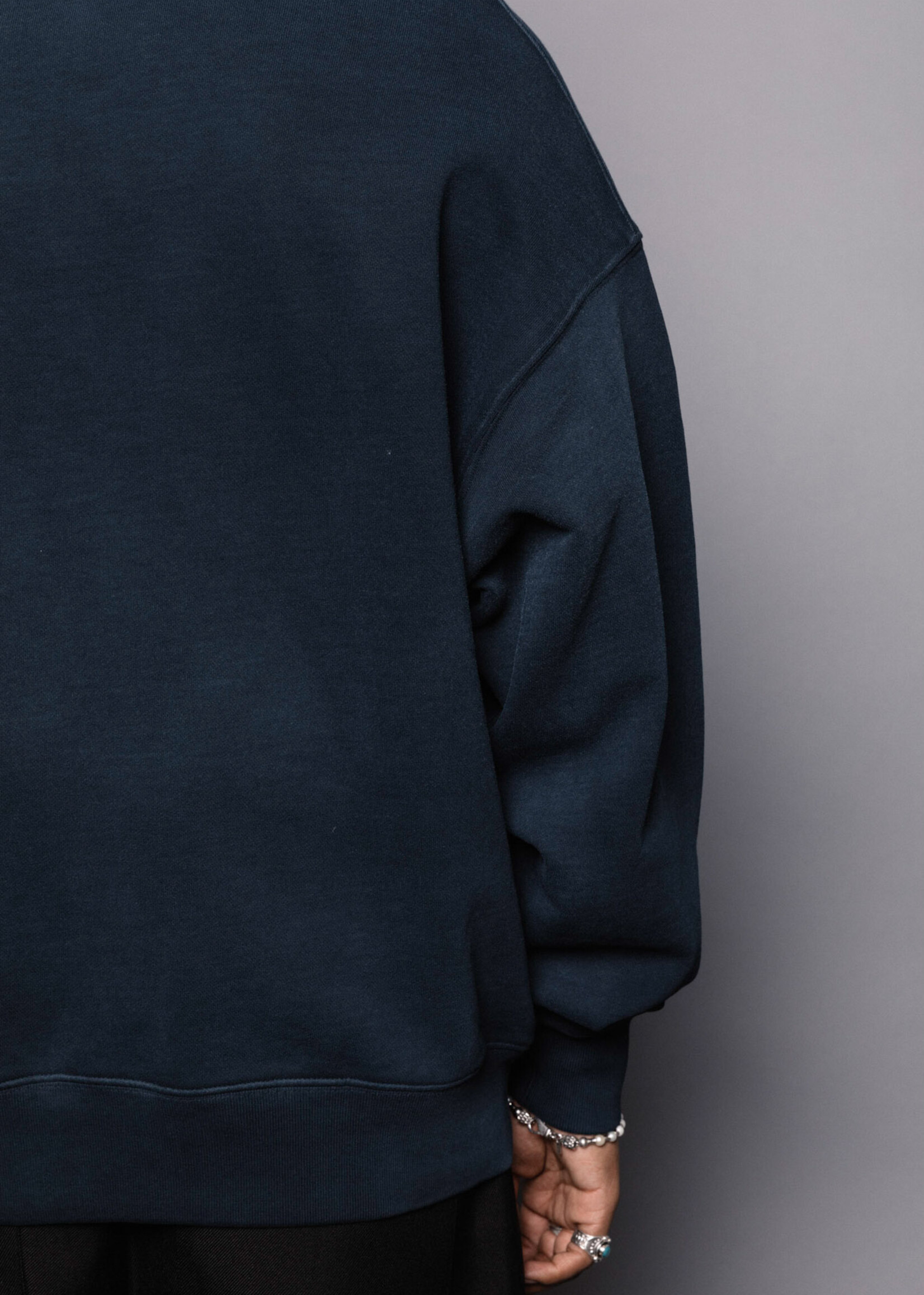WILLY CHAVARRIA NOW or NEVER EXCLUSIVE: Mockneck Sweatshirt in Navy