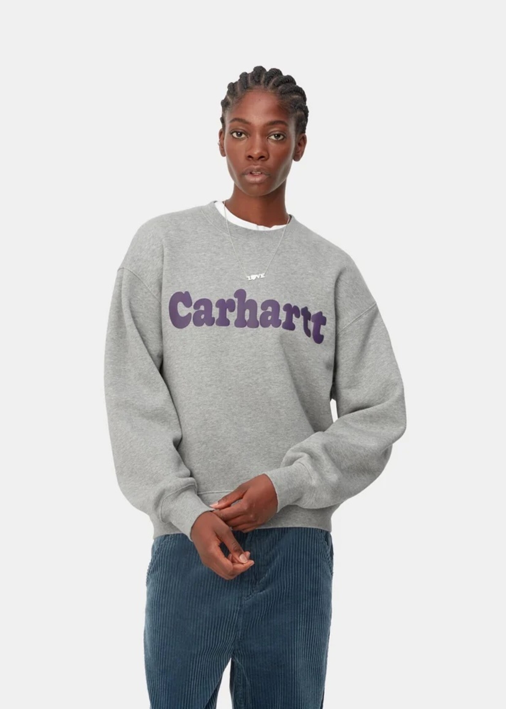 Carhartt Work In Progress Women's Bubbles Sweatshirt in Heather Grey