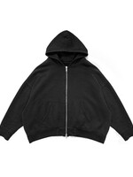 SEBASTIEN AMI 2 Way Zip Hoodie in Black