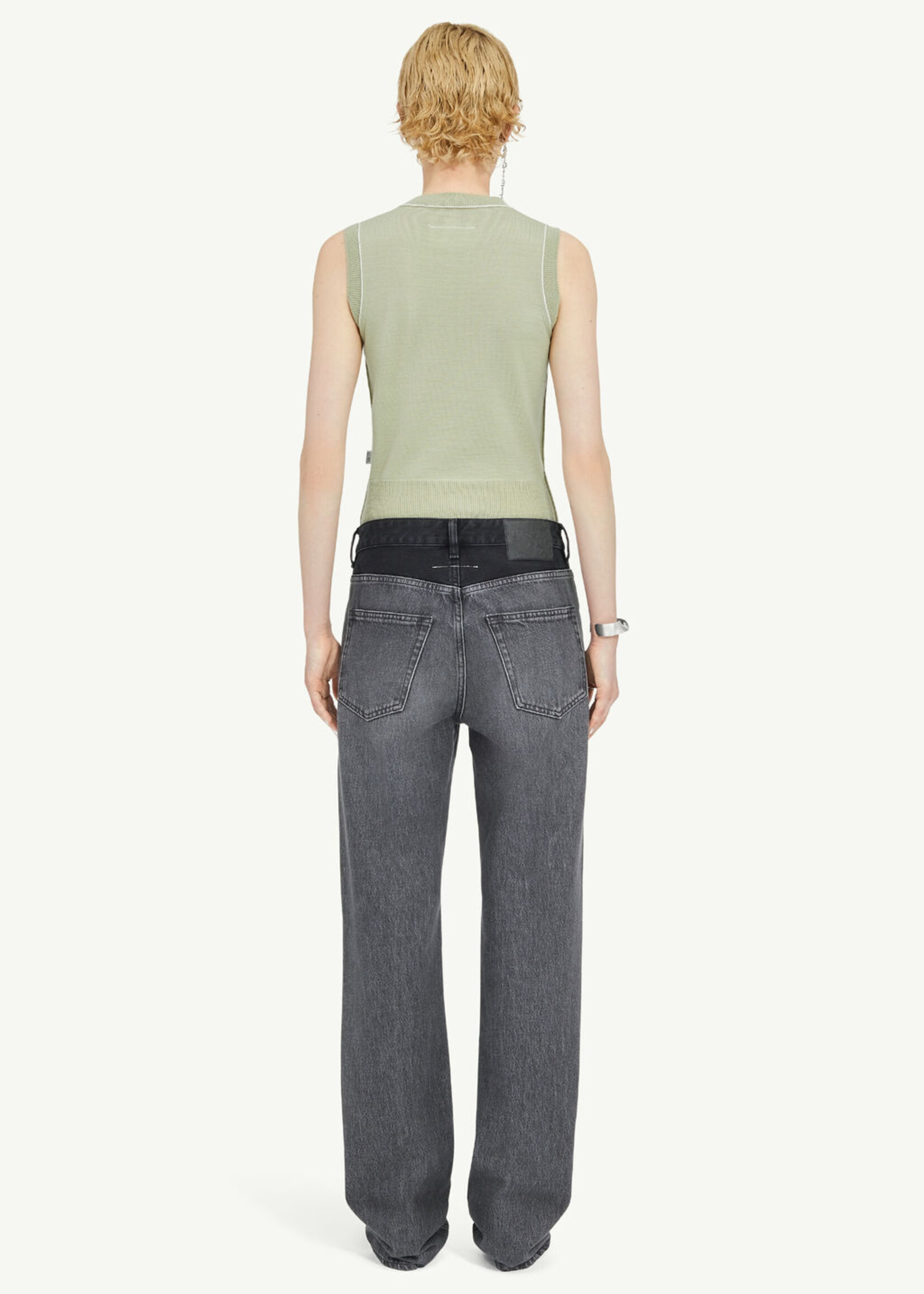 MM6 MAISON MARGIELA Women's Two Tone Jeans in Black