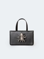 PUPPETS AND PUPPETS Small Spider Bag in Black faux leather