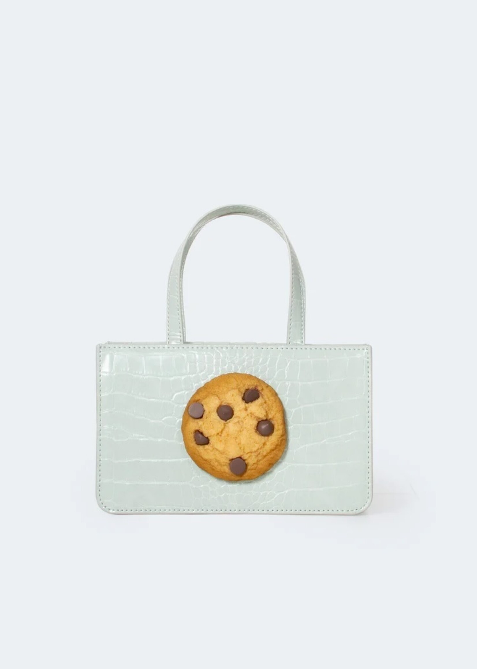 PUPPETS AND PUPPETS Small Cookie Bag in Mint Faux Croc