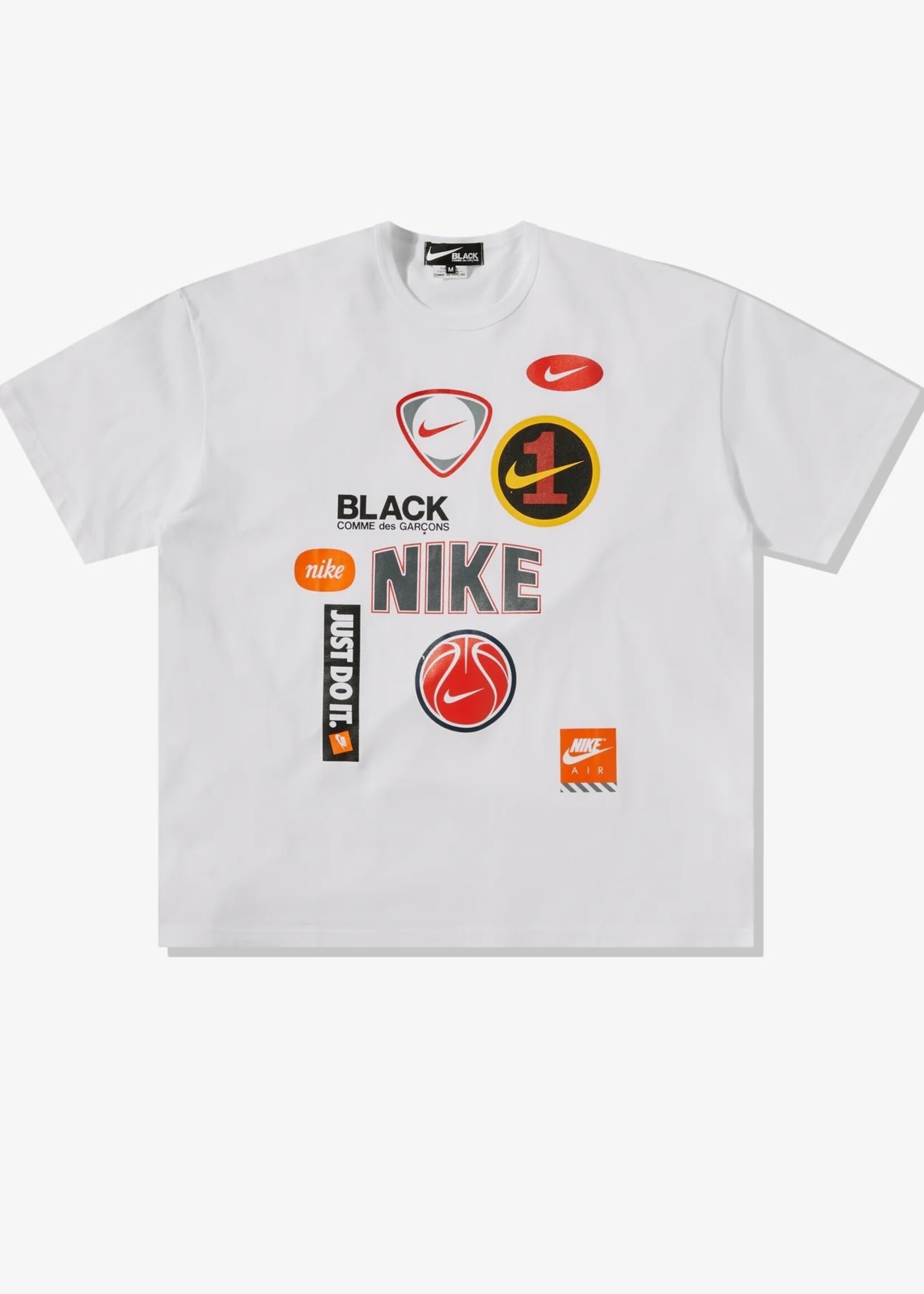 BLACK Comme Des Garçons CDG BLACK X NIKE Multi Logo Tee in White