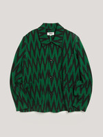 YMC Labour Chore Jacket In Black and Green Print