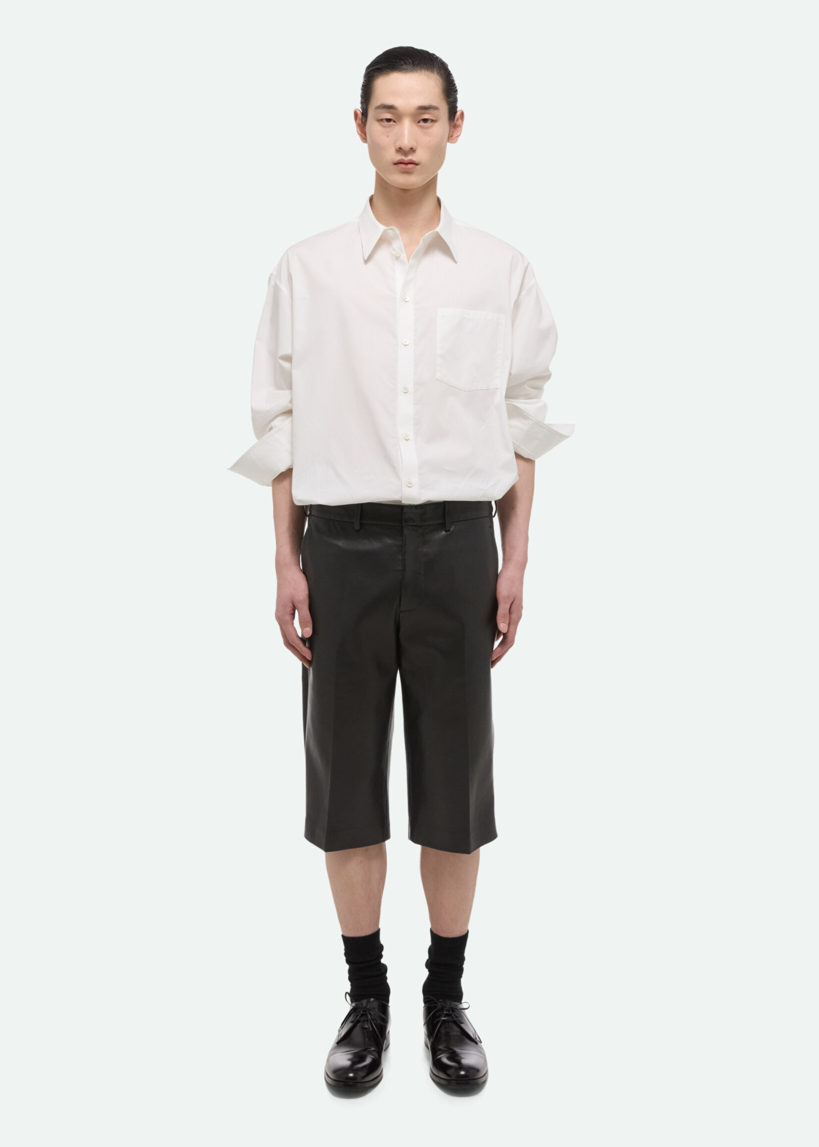 HELMUT LANG BY PETER DO Leather Car Short in Black