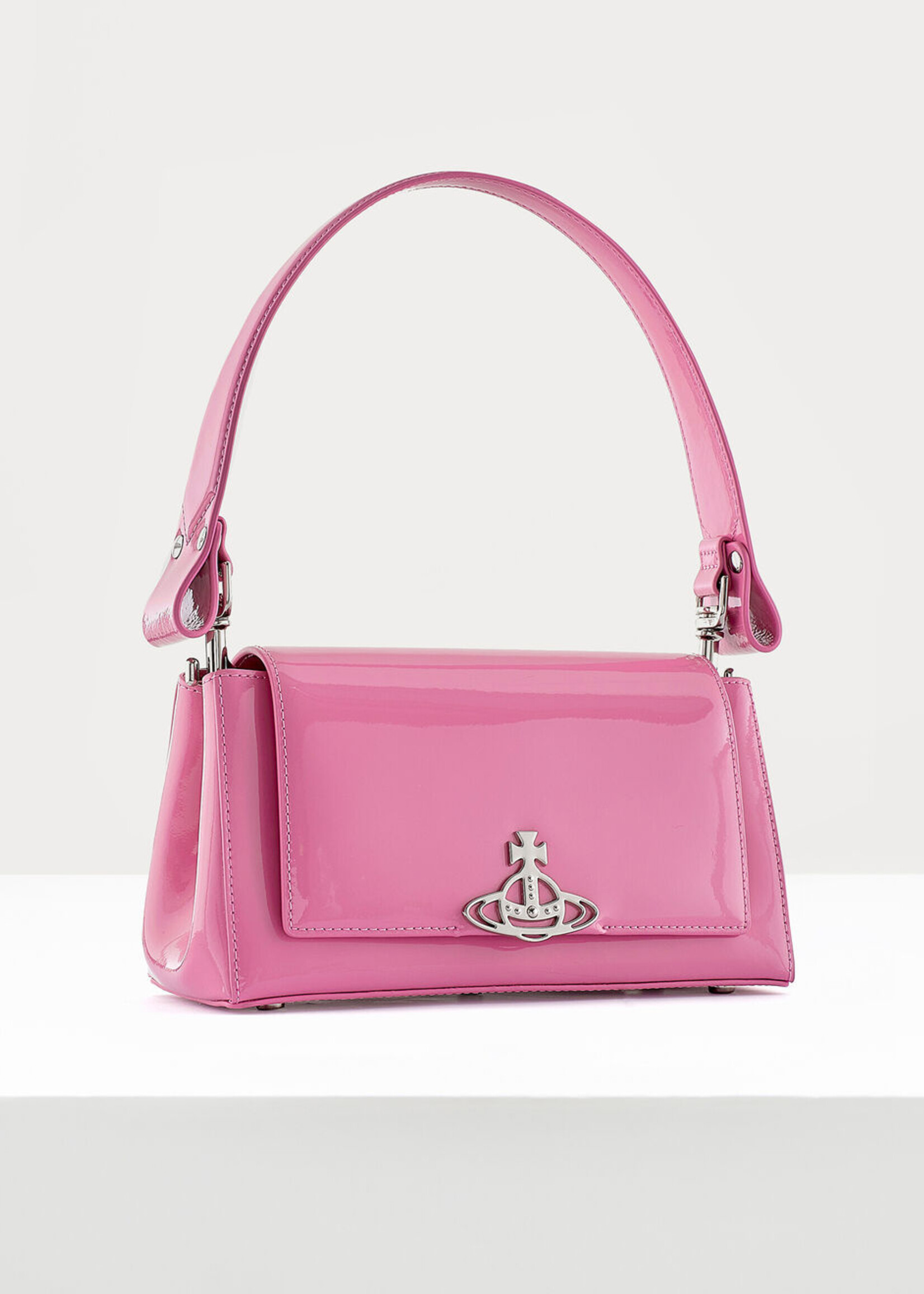VIVIENNE WESTWOOD Hazel Medium Handbag in Pink Patent Leather