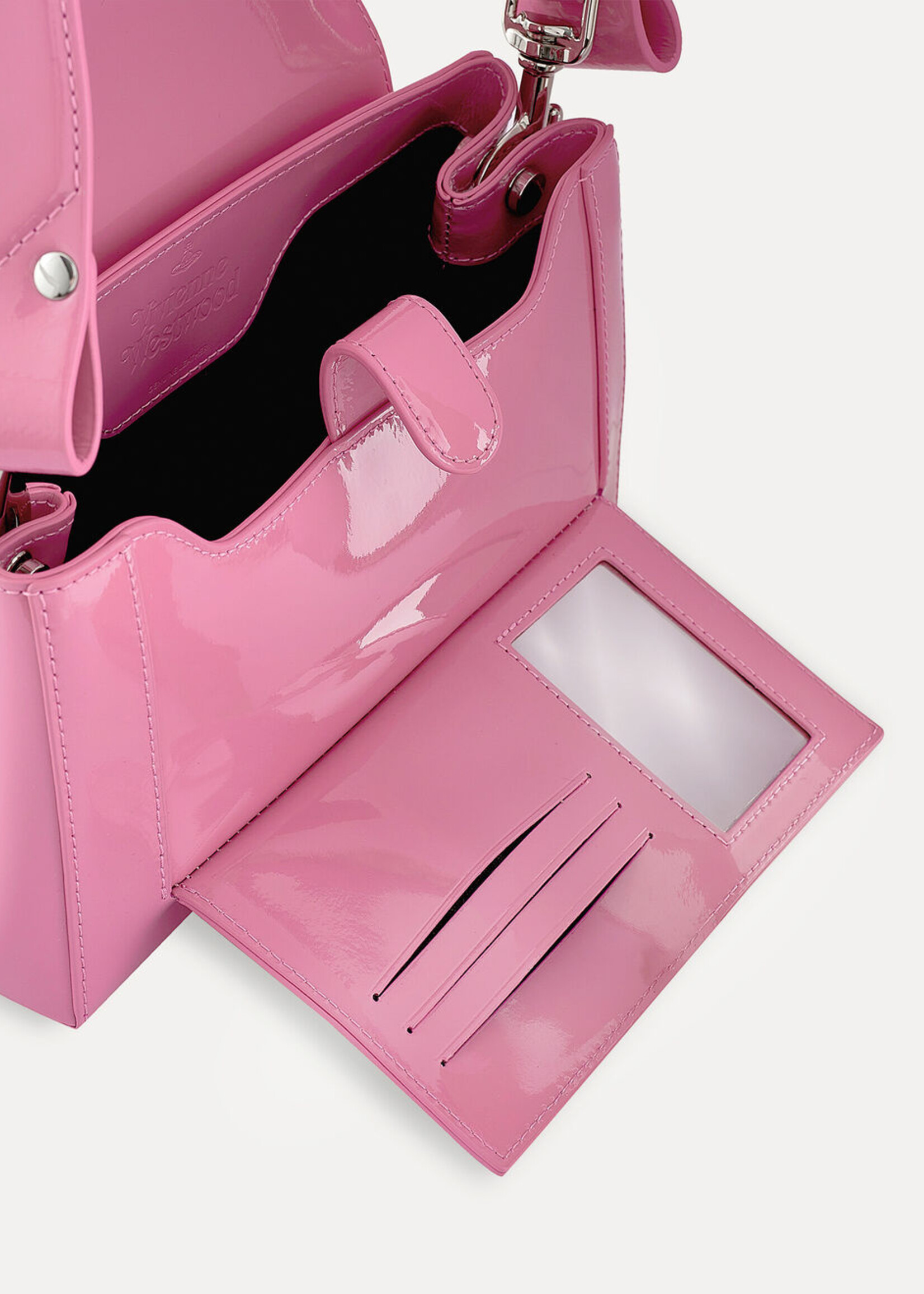 VIVIENNE WESTWOOD Hazel Medium Handbag in Pink Patent Leather