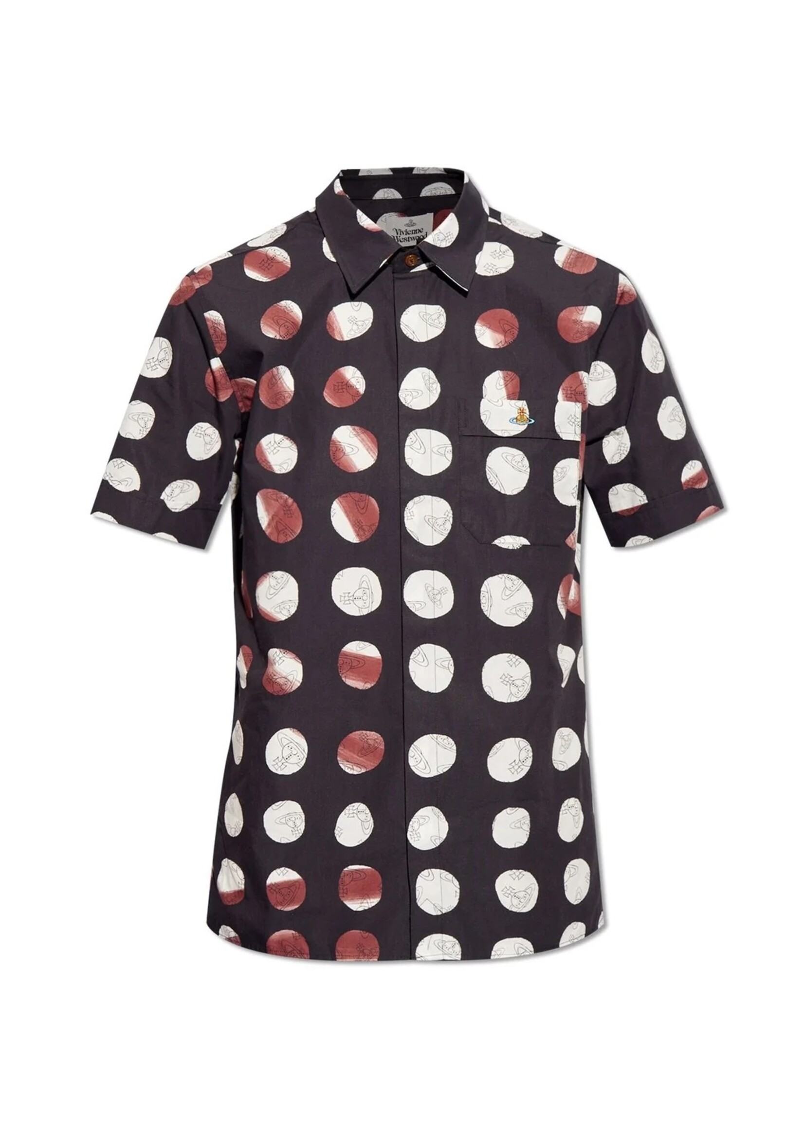VIVIENNE WESTWOOD Short Sleeve Button Up Shirt in Dots & Orbs Print