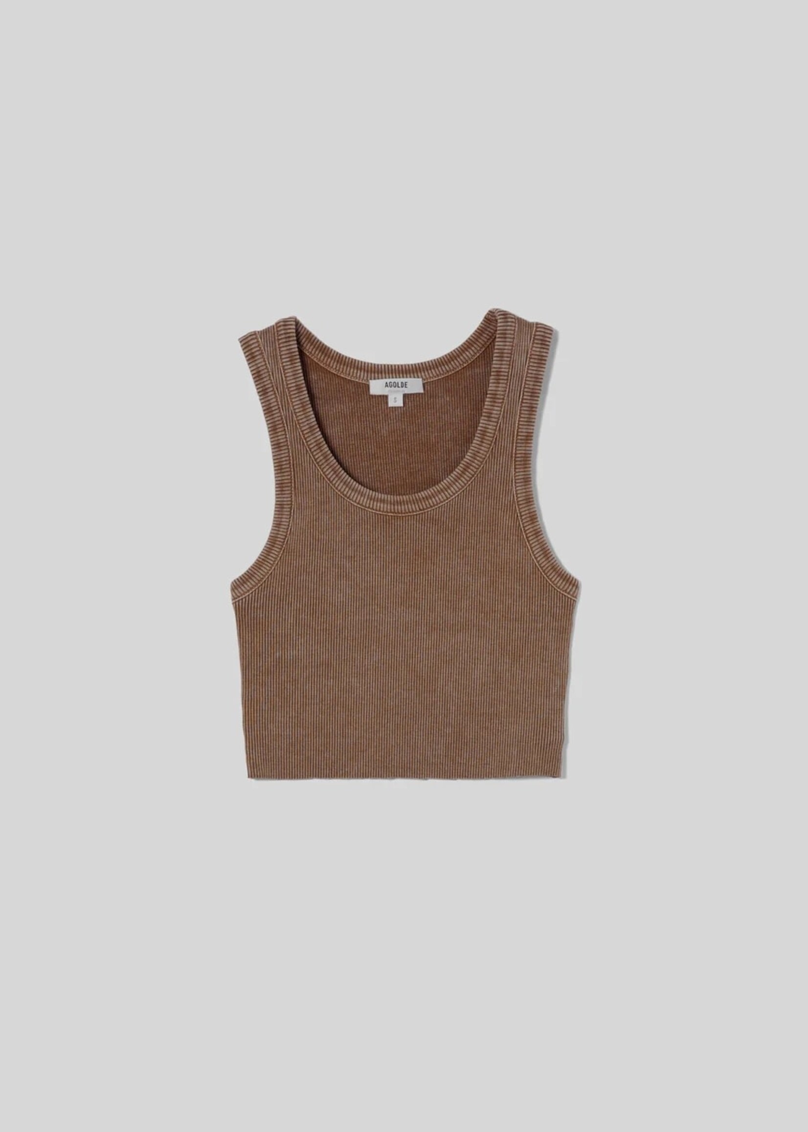 AGOLDE Cropped Poppy Tank Top in Bamboo