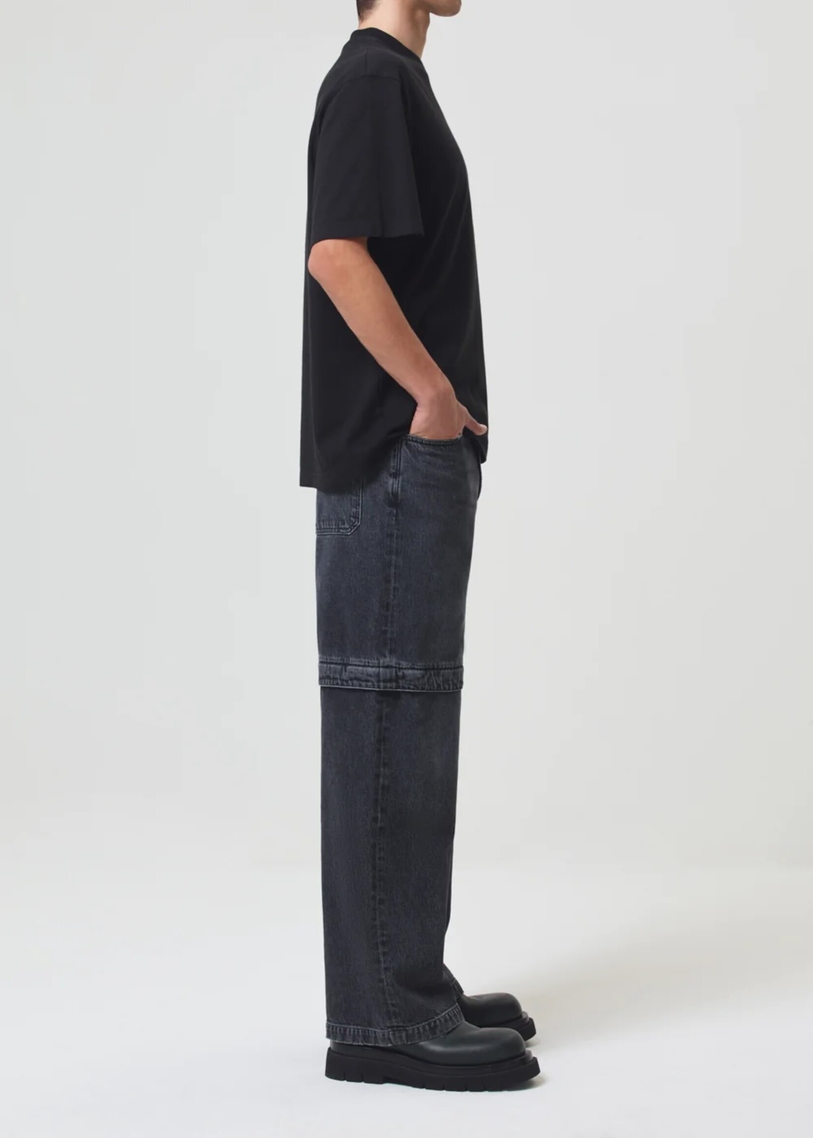AGOLDE Rosco Utility Convertible Jeans in Washed Black