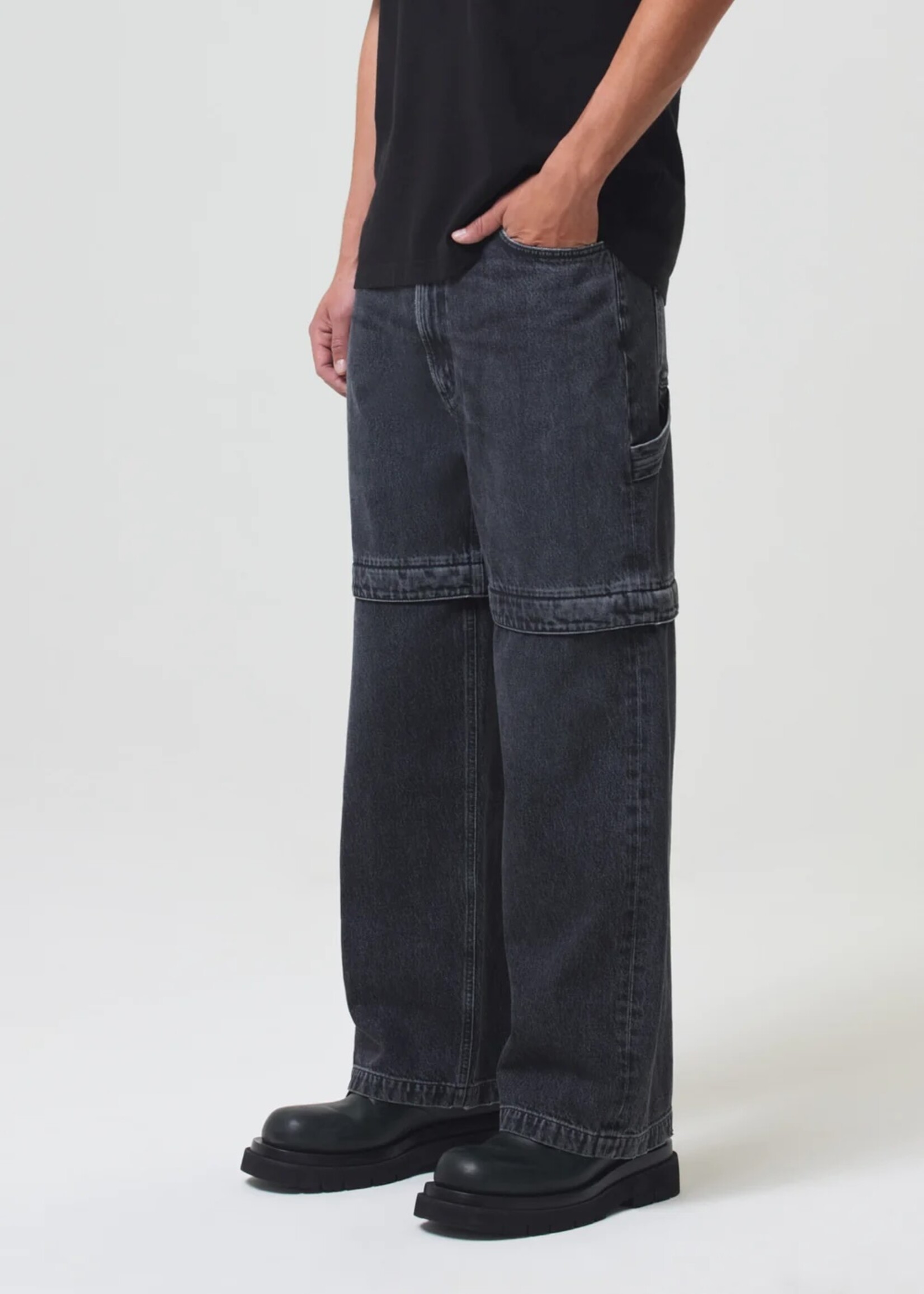 AGOLDE Rosco Utility Convertible Jeans in Washed Black