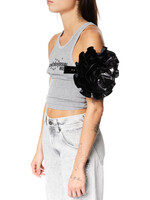 VAQUERA Flower Corsage Bag in Black Leather