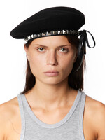 VAQUERA Military Beret with Studs in Black