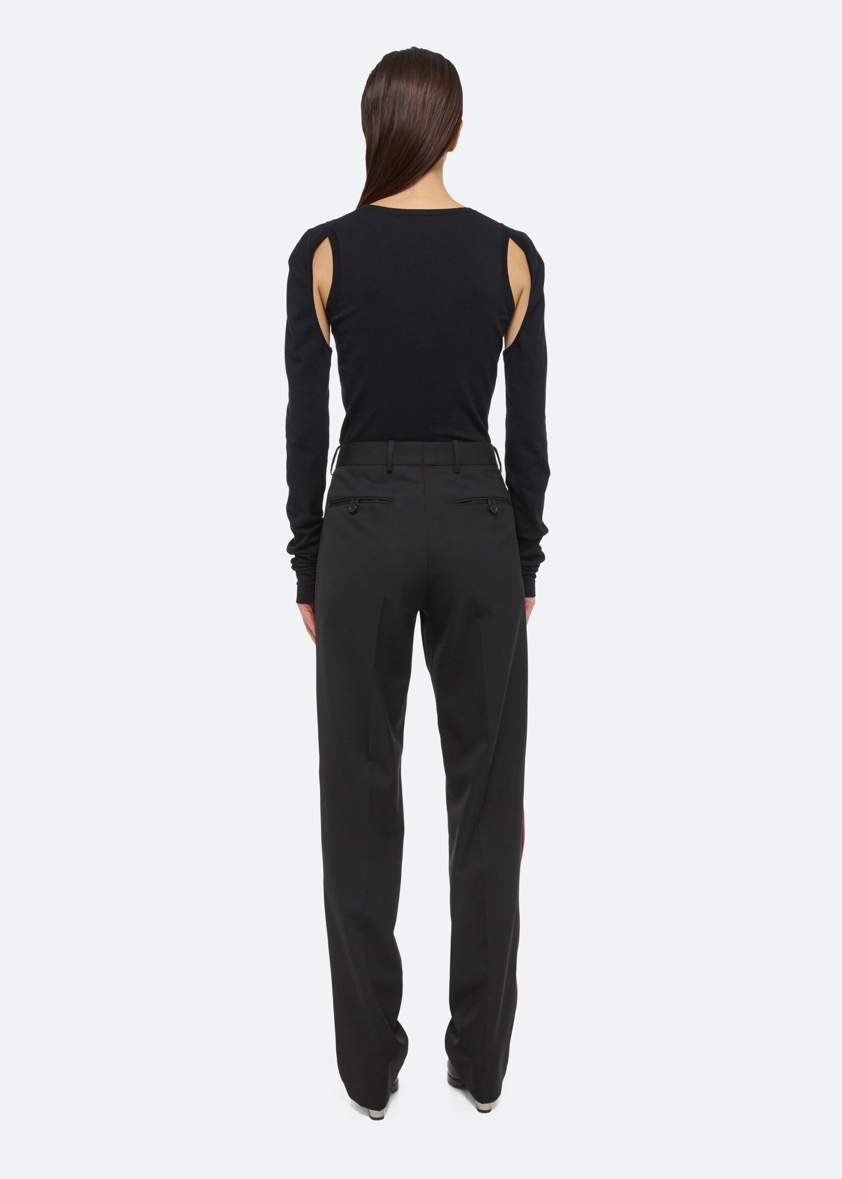 HELMUT LANG BY PETER DO Women's Cut Out Lightweight Sweater in Black