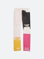 HELMUT LANG BY PETER DO Distressed Panel Loose Straight Jeans in Ecru