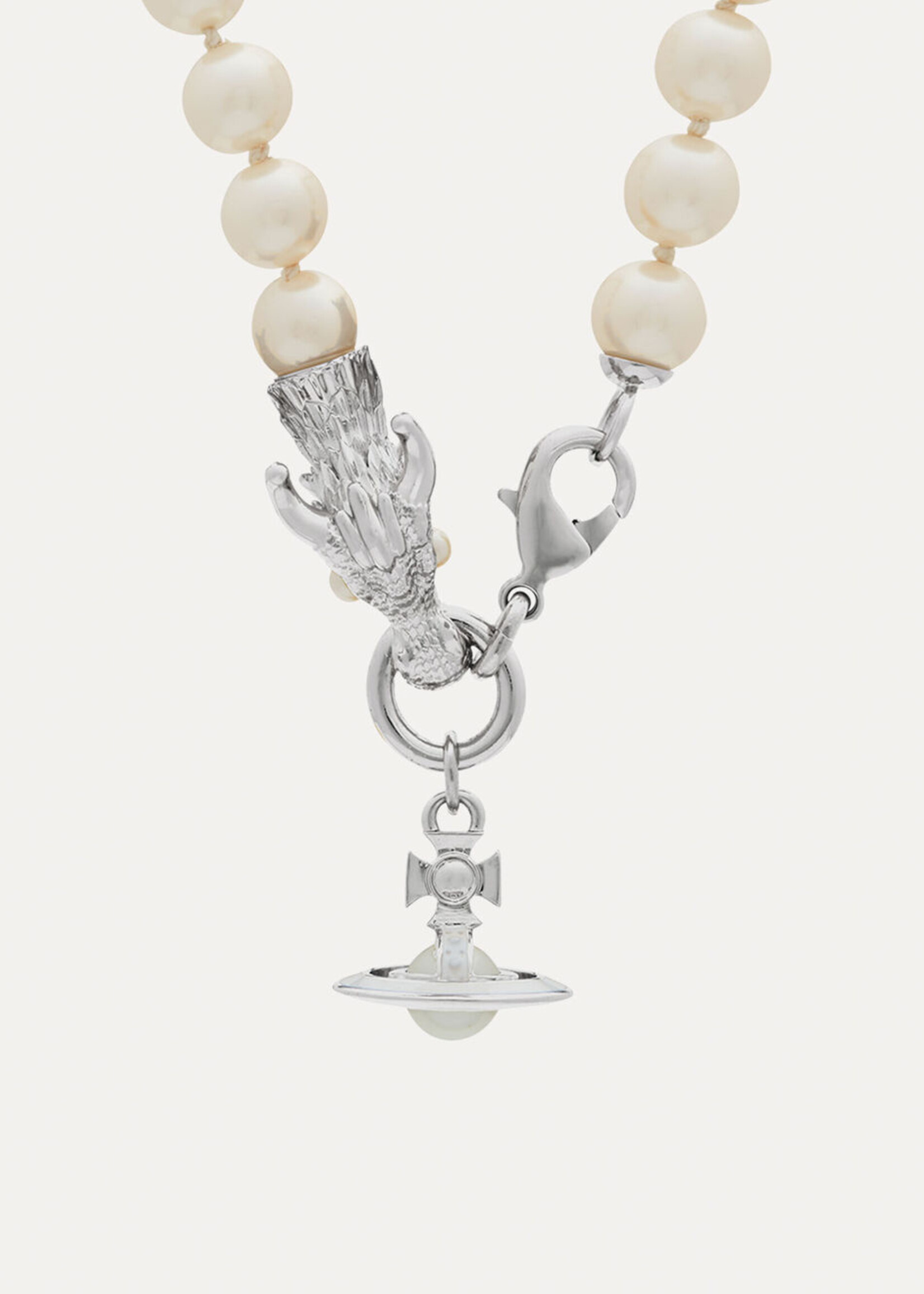 Vivienne Westwood broken pearl necklace teardrop gray brass Accessory  unused | eBay