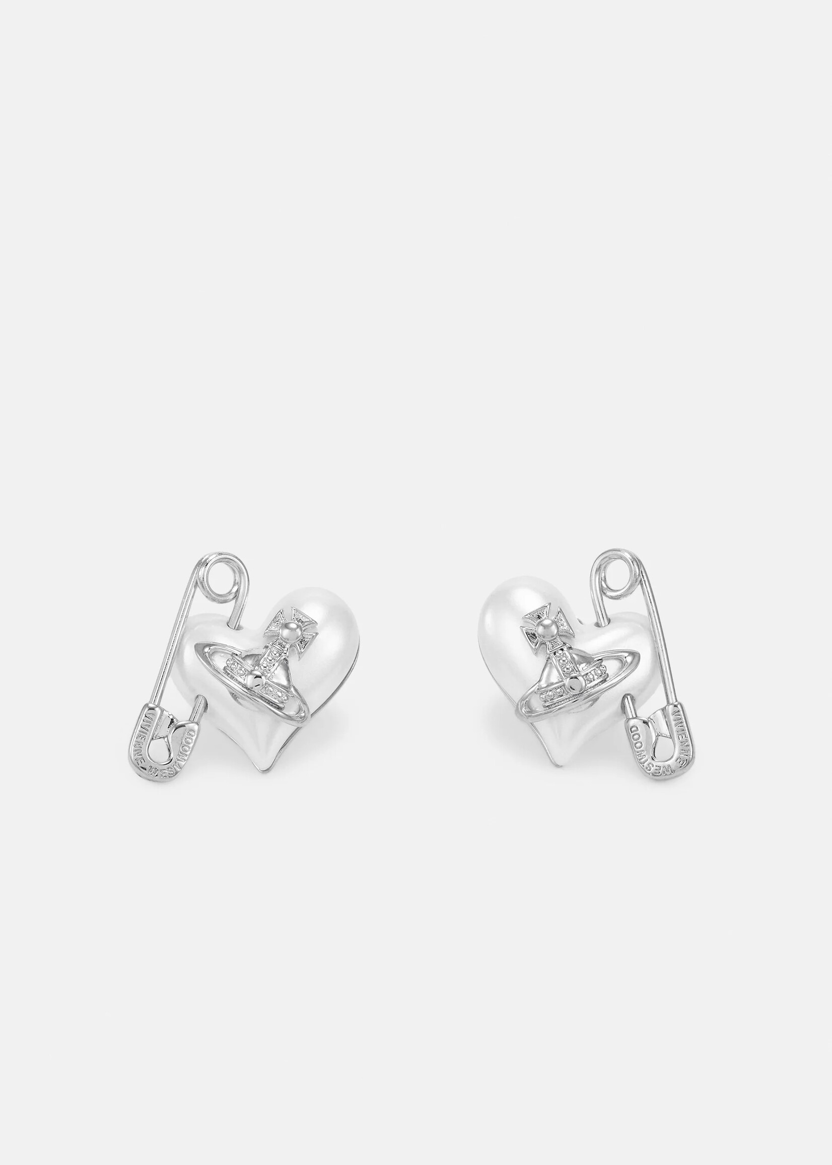 VIVIENNE WESTWOOD Orietta Heart Earrings in Silver