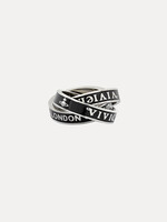 VIVIENNE WESTWOOD Percy Interlocking Ring in Black and Silver