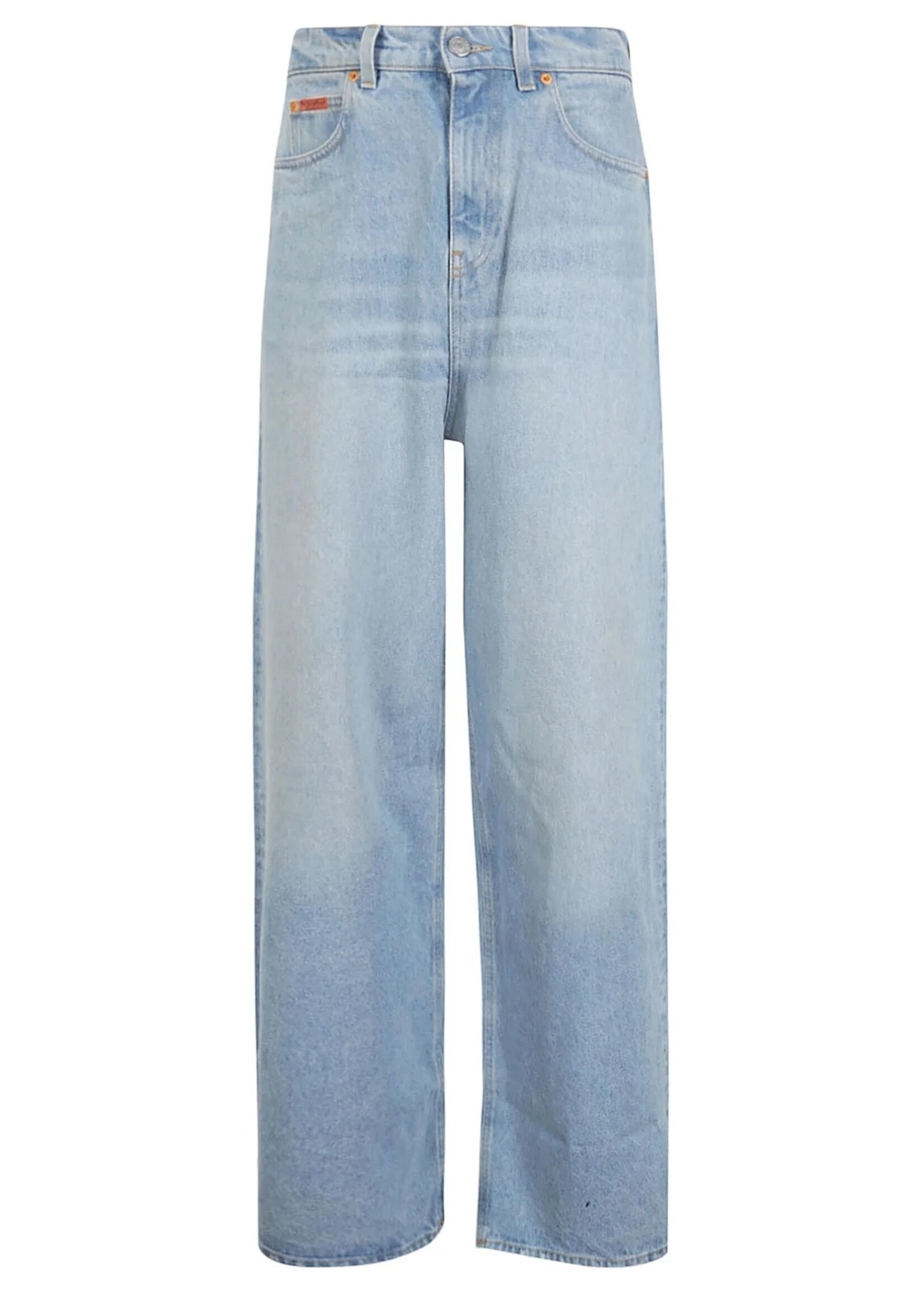 MARTINE ROSE Extended Wide Leg Jeans in Bleached Wash