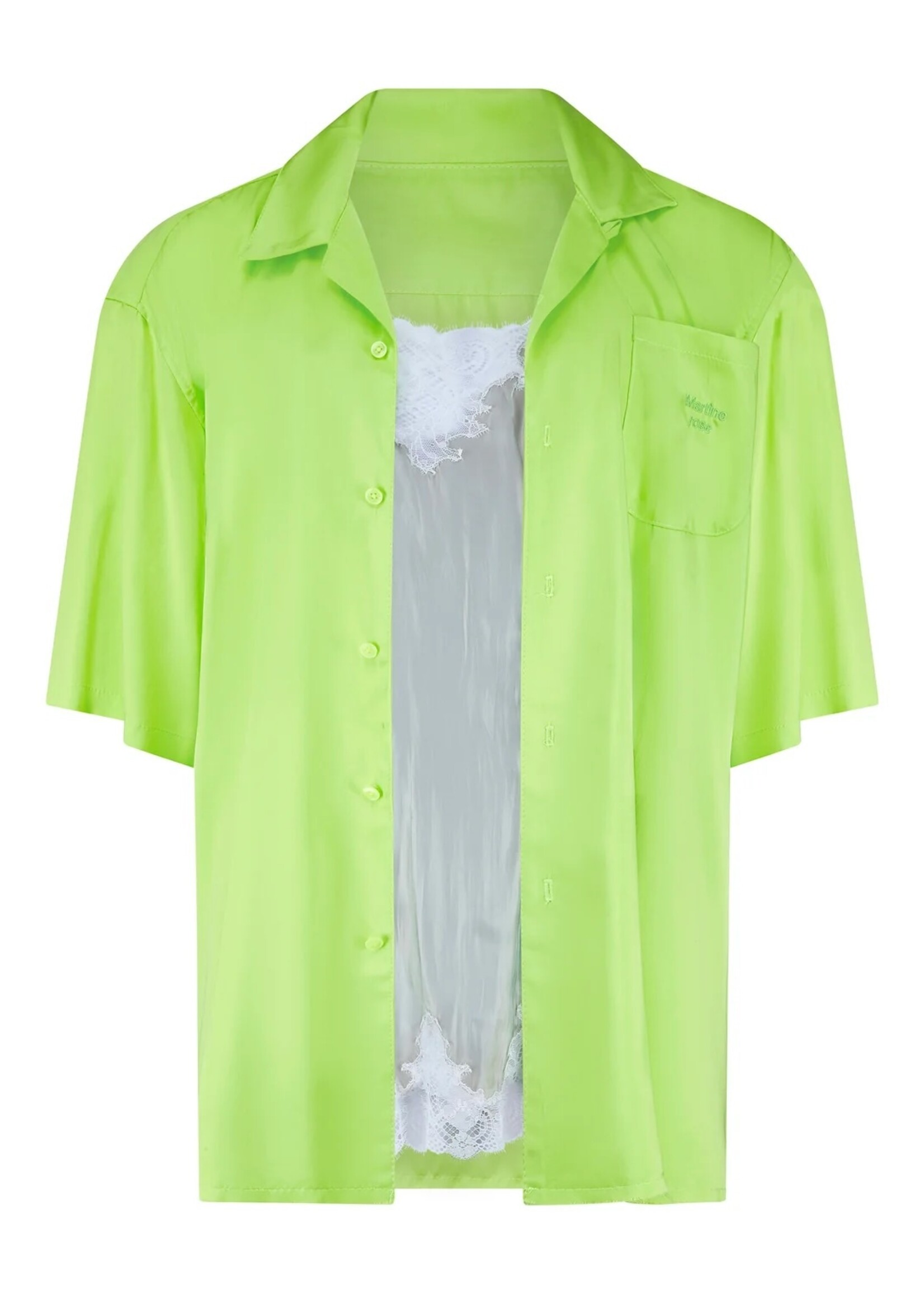 MARTINE ROSE Camisole Button up Shirt in Lime