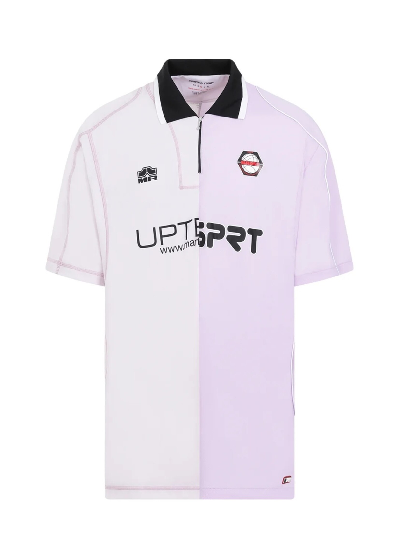 MARTINE ROSE Half and Half Football Top in Lilac