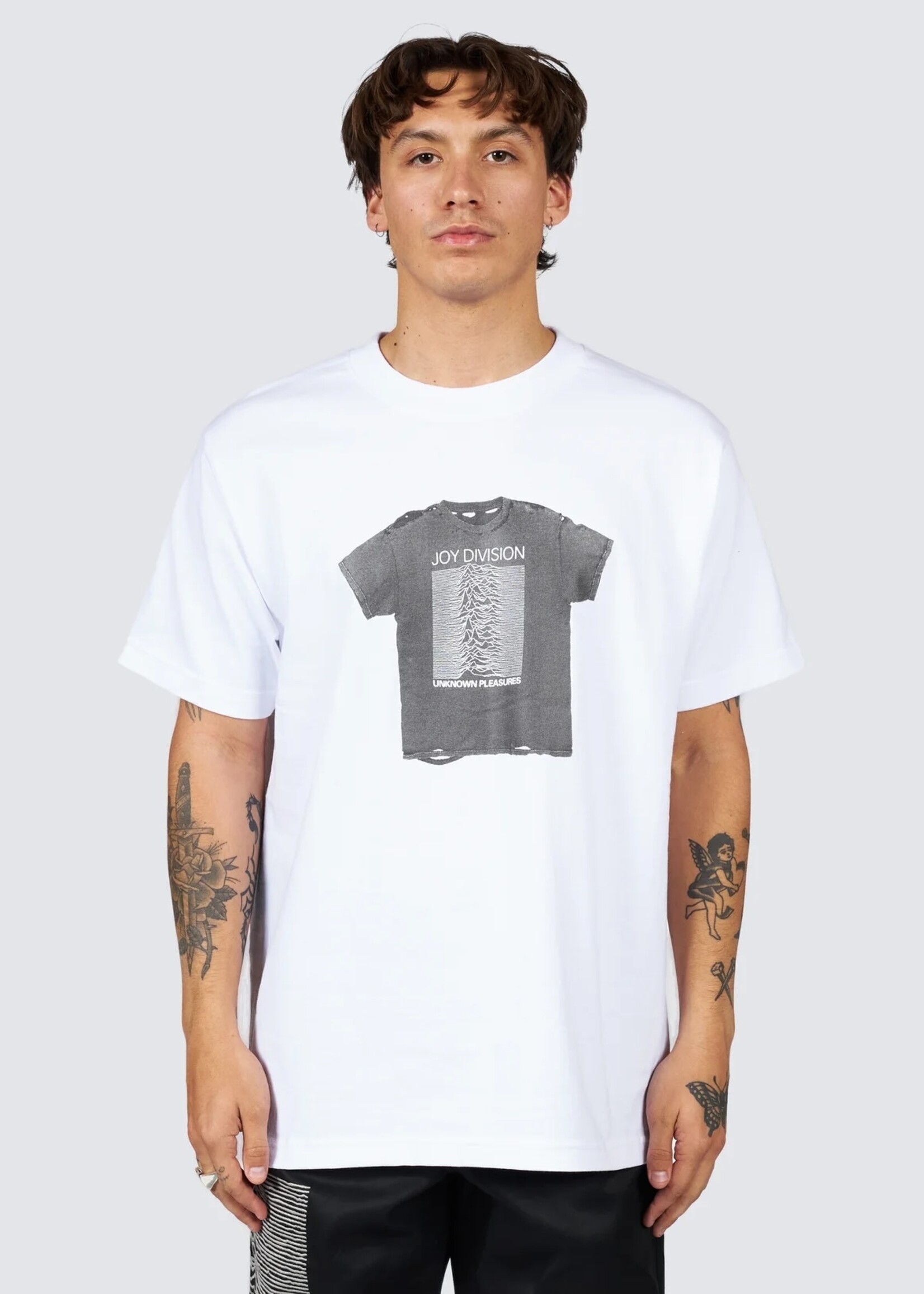 PLEASURES X Joy Division Broken In T-shirt in White