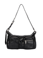 MARGE SHERWOOD Unisex Outpocket Hobo Bag in Glossy Black Leather