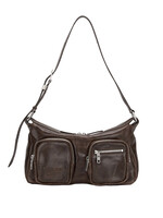 MARGE SHERWOOD UNISEX OUTPOCKET HOBO BAG IN WASHED BROWN LEATHER