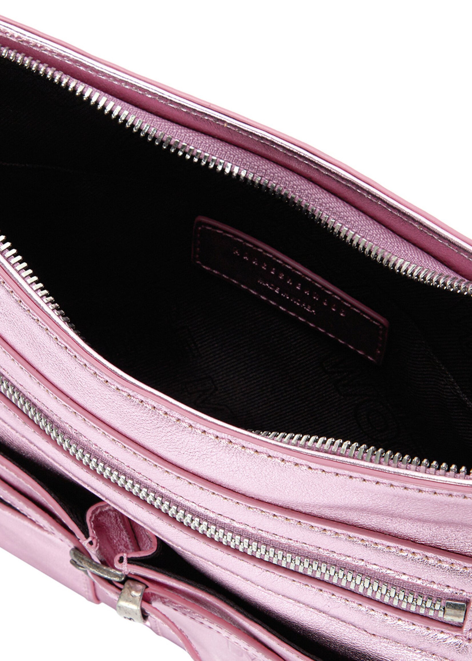 MARGE SHERWOOD Flat Pocket Shoulder Bag in Metallic Pink