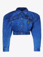 VIVIENNE WESTWOOD Cropped Denim Boxer Jacket in Blue