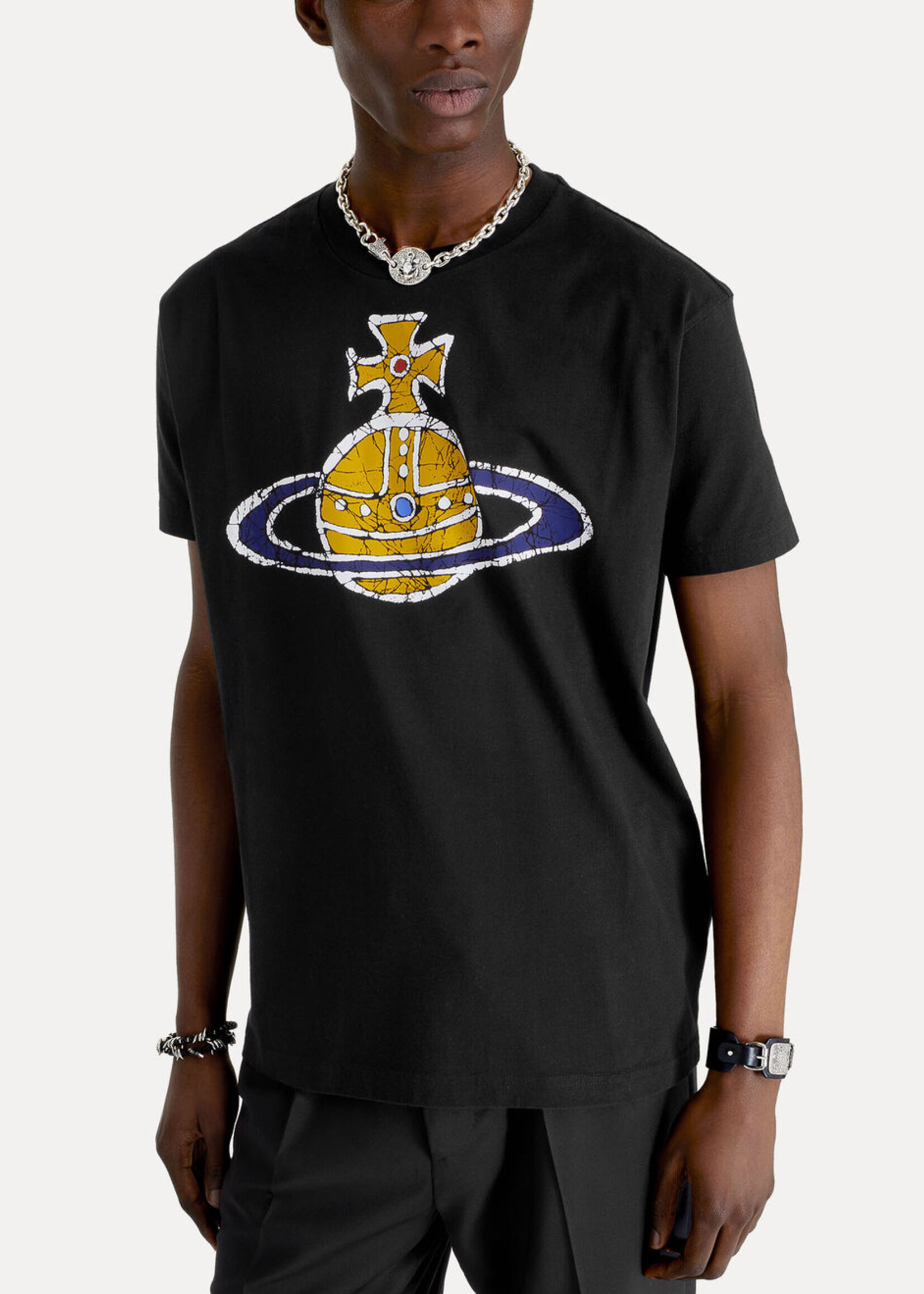 VIVIENNE WESTWOOD Classic T-shirt with Time Machine Orb print in Black