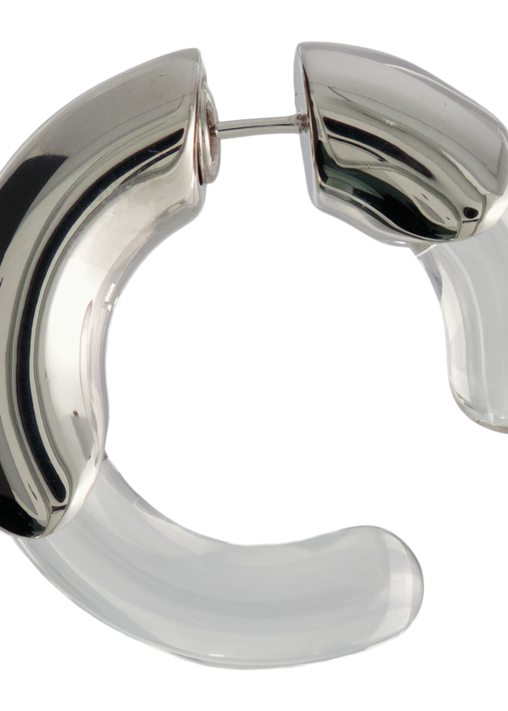LORETTE COLÉ DUPRAT E1 Single Earring in Palladium  and Clear
