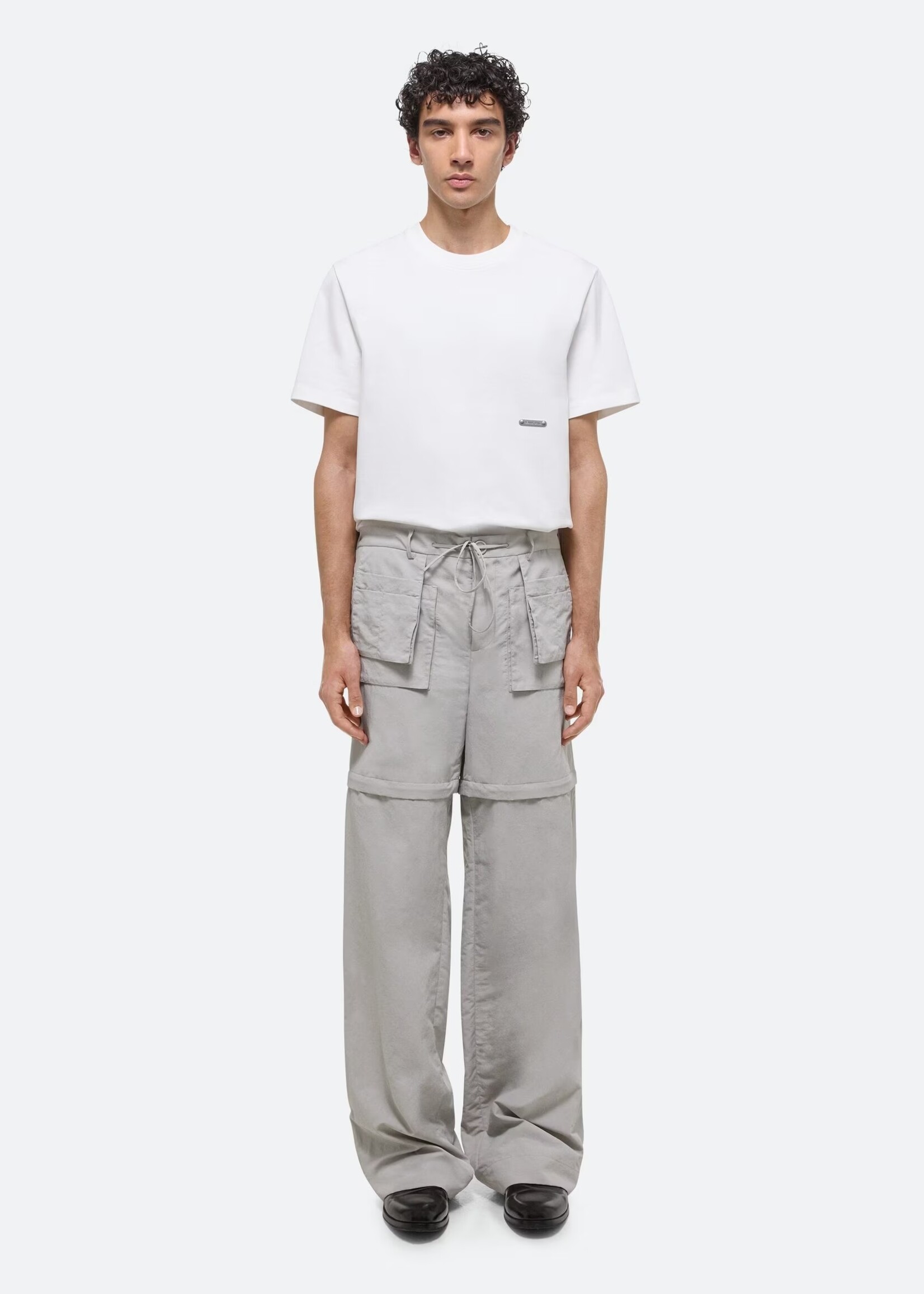 HELMUT LANG BY PETER DO Zip Off Nylon Utility Pants in Stone