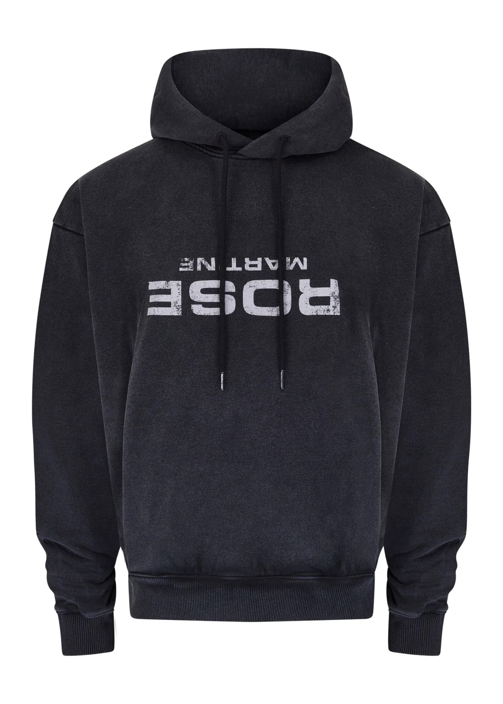 Martine Rose Classic Hoodie with Faded Logo in Black NOW OR NEVER