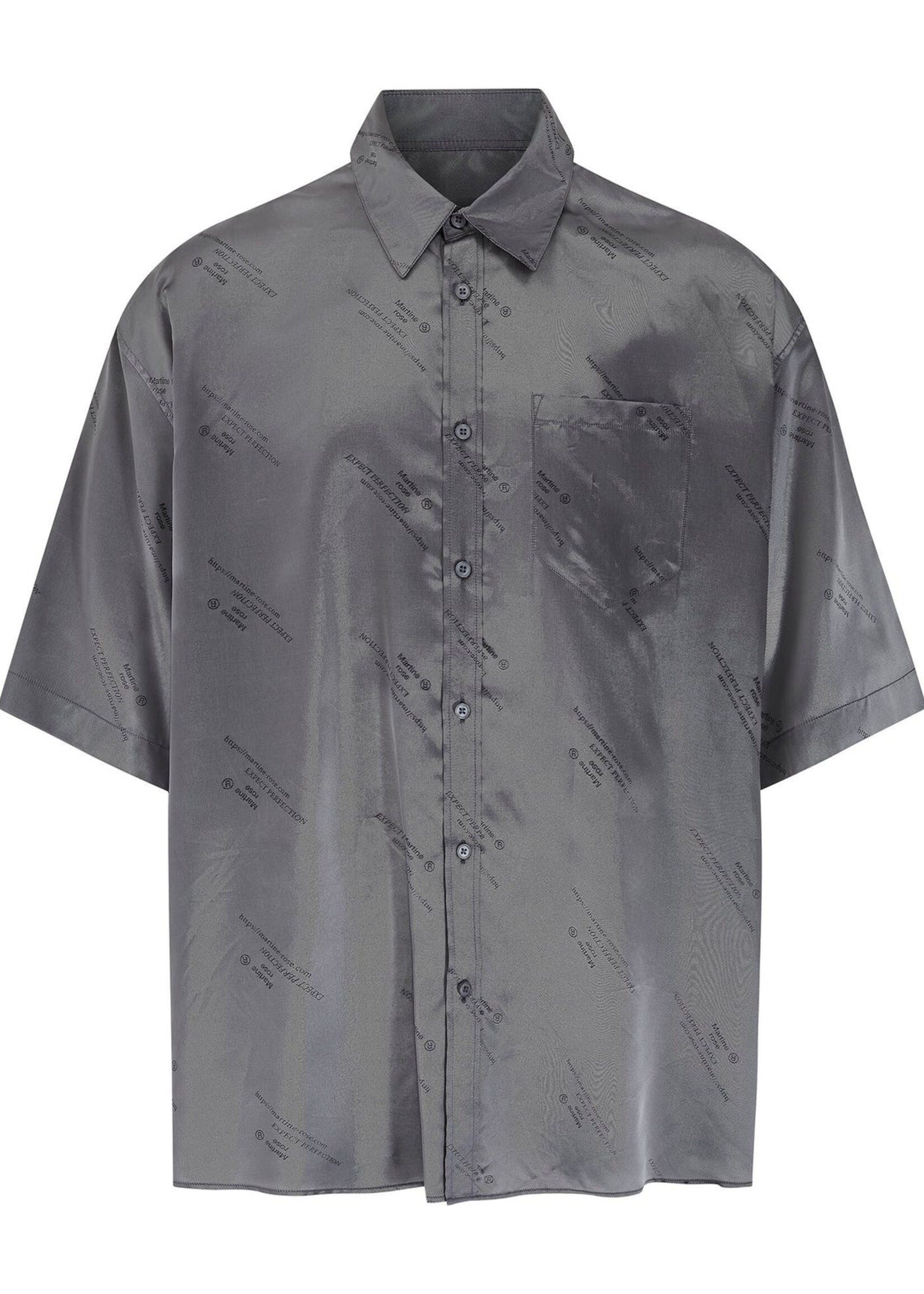 Martine Rose Rayon Logo Print Oversized shirt in Silver Martine Rose Rayon Logo Print Oversized shirt in Silver