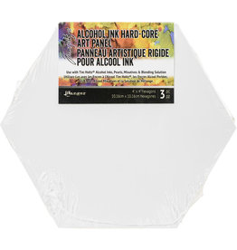 RANGER TIM HOLTZ ALCOHOL INK HARD CORE ART PANEL HEXAGON 4''X4'' 3PK